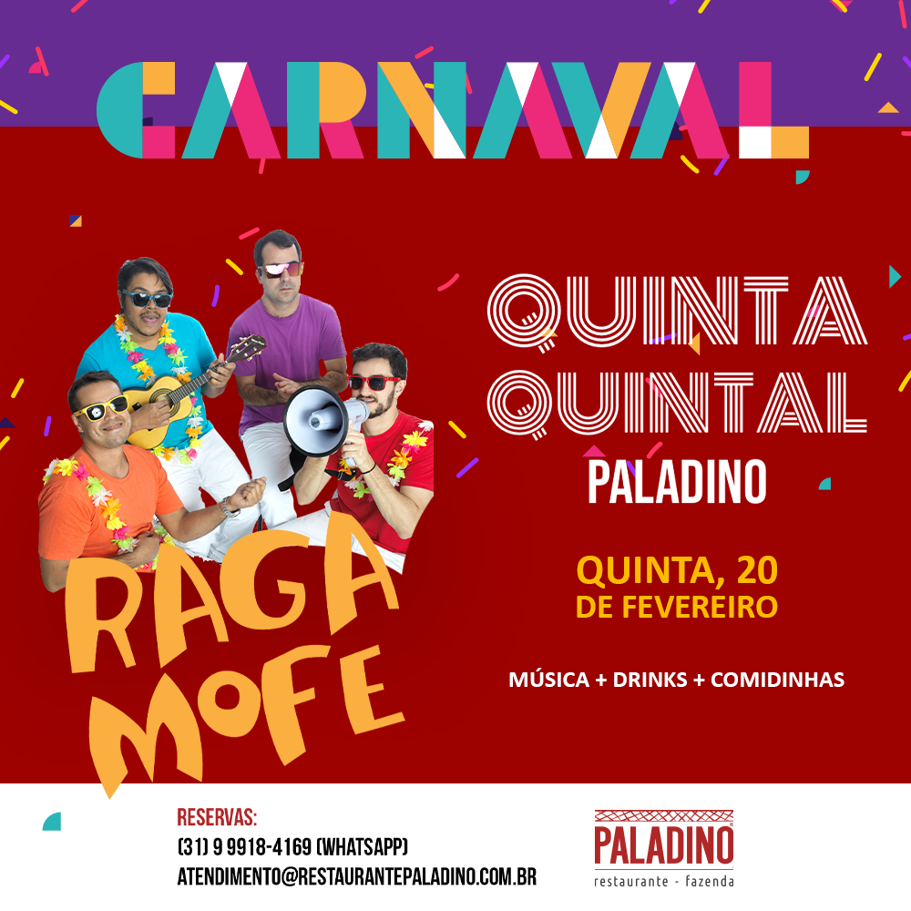 20/02 • QUINTA-QUINTAL 🍻🍃 de Carnaval com Raga Mofe 🎉